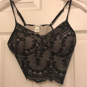 Black and nude Lace cupped bralette